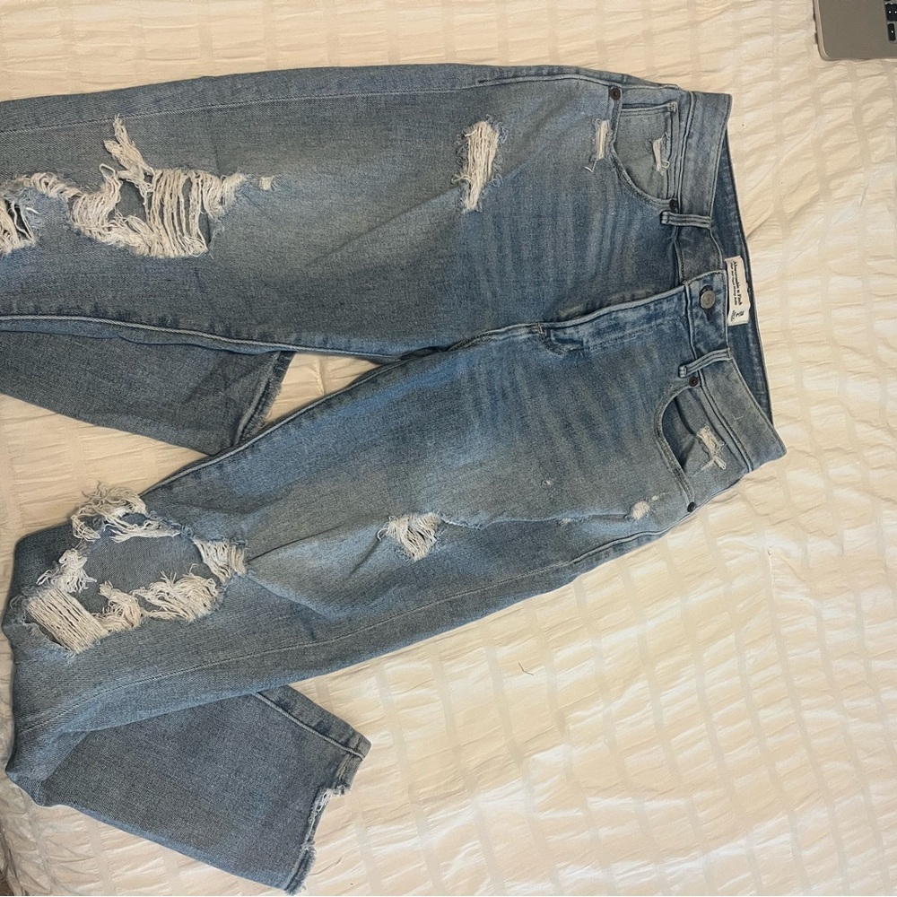 Distressed Blue Jeans